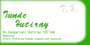 tunde hutiray business card